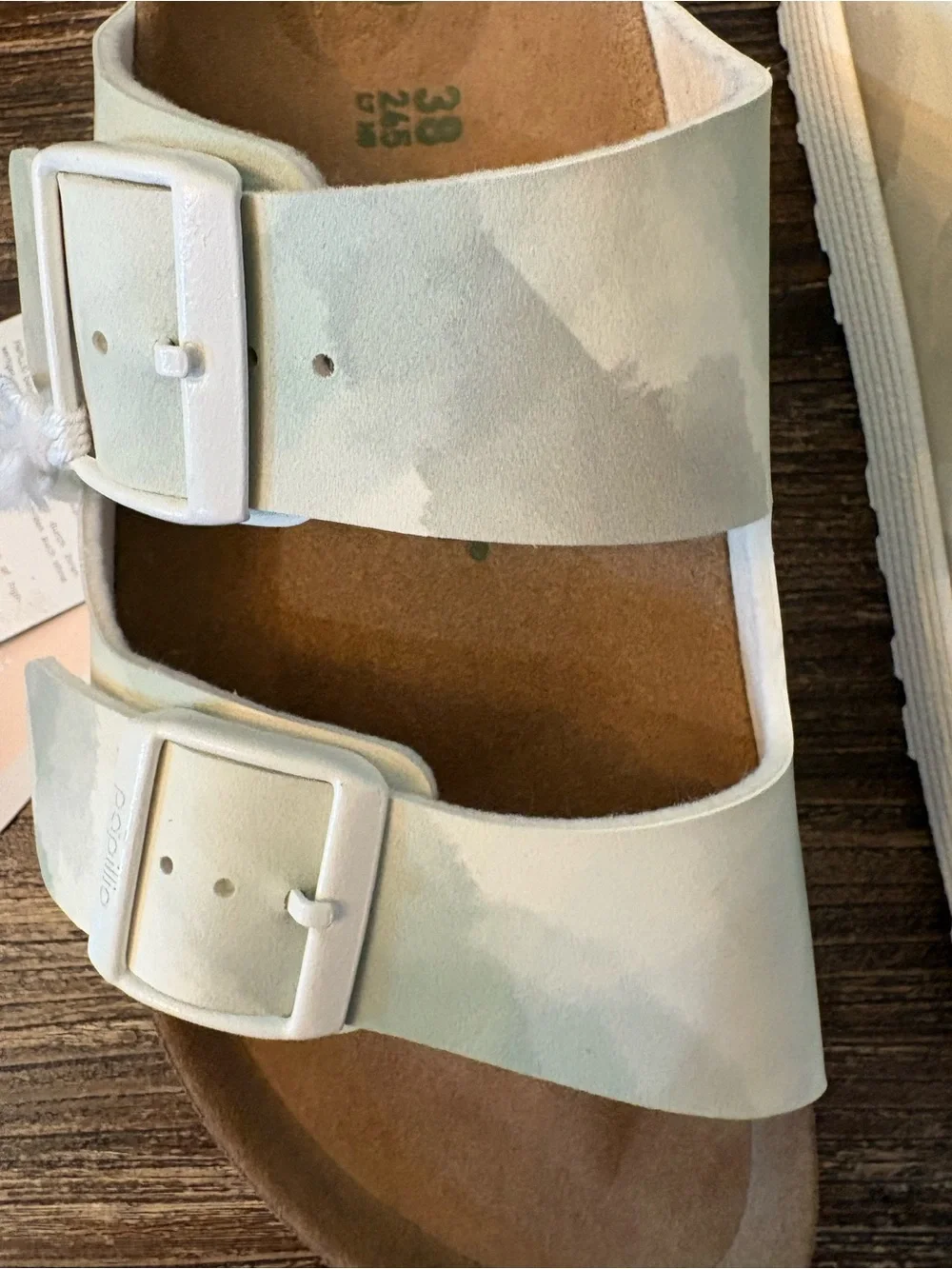 Birkenstock Papillio Arizona Platform Womens Size 8 White Watercolor New NWOB